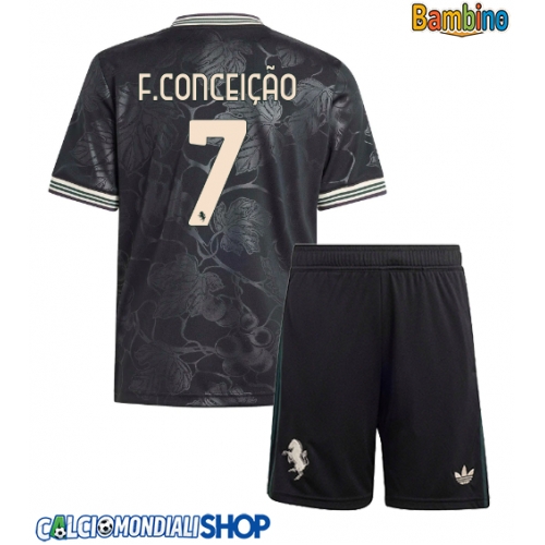 Maglie da calcio Juventus Francisco Conceicao #7 Terza Maglia Bambino 2025-26 Manica Corta + Pantaloni corti)
